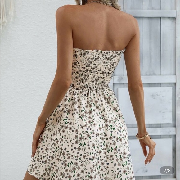 Floral Strapless Dress - Picture 3 of 7